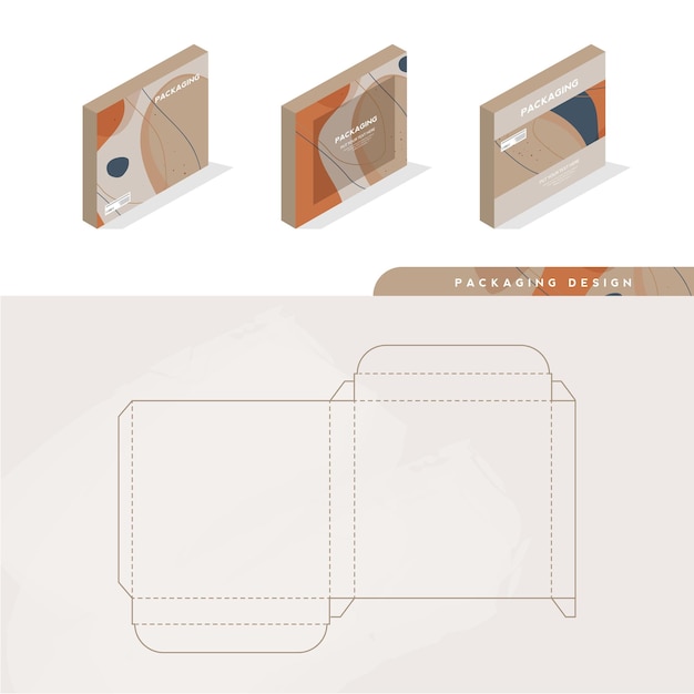 Box, verpackungsvorlage und stanzvorlage für produkt, branding. vektor-design-illustration.