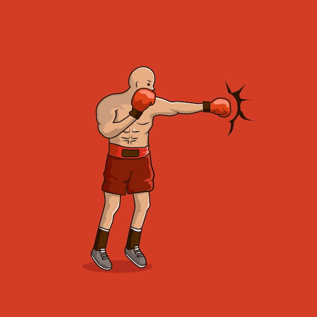 Boxer-angriff cartoon-figur