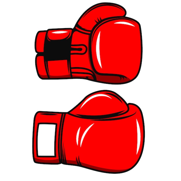 Boxhandschuhe auf weißem hintergrund. element für plakat, emblem, etikett, abzeichen. illustration