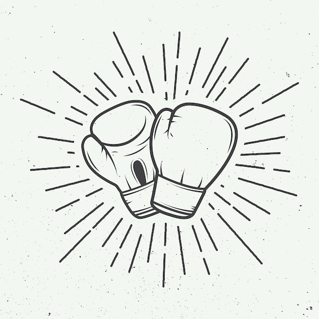 Vektor boxhandschuhe im vintage-stil. vektor-illustration