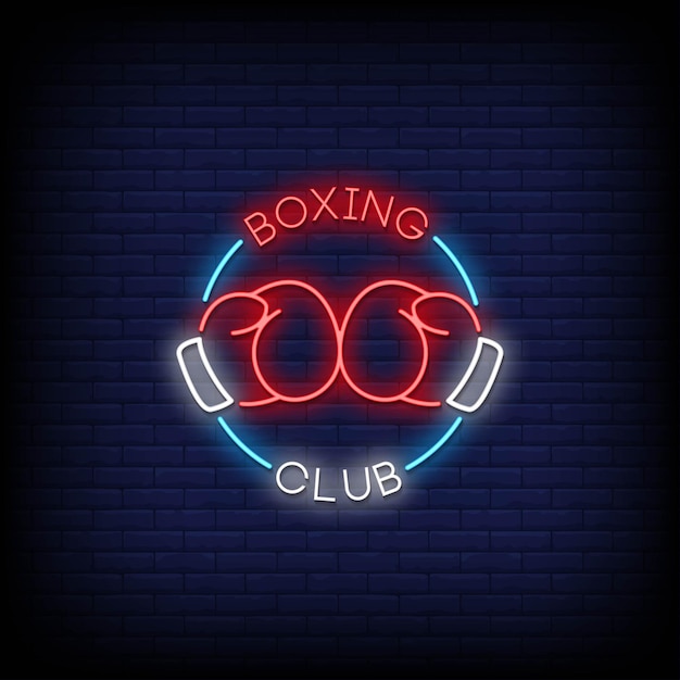 Boxing club neon signs style text