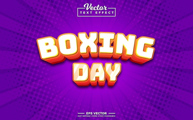 Boxing day 3d bearbeitbarer texteffekt