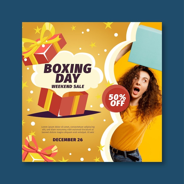 Vektor boxing day flyer platz