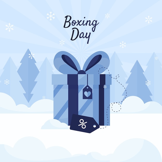 Boxing day sale banner vorlage. blau