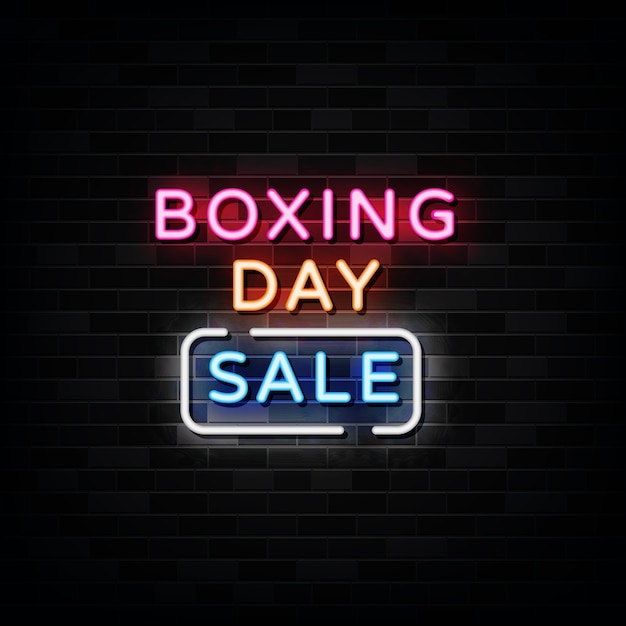 Boxing day sale leuchtreklamen design vorlage leuchtreklame