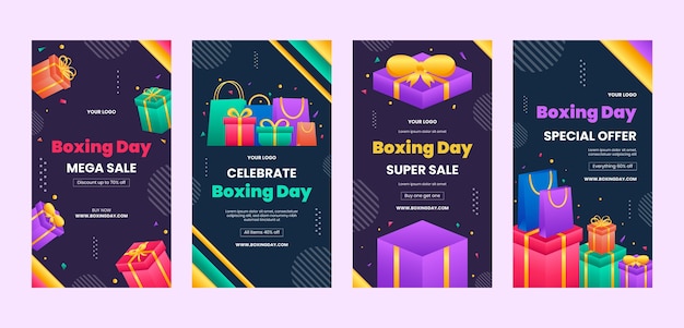 Boxing day sales instagram geschichten sammlung