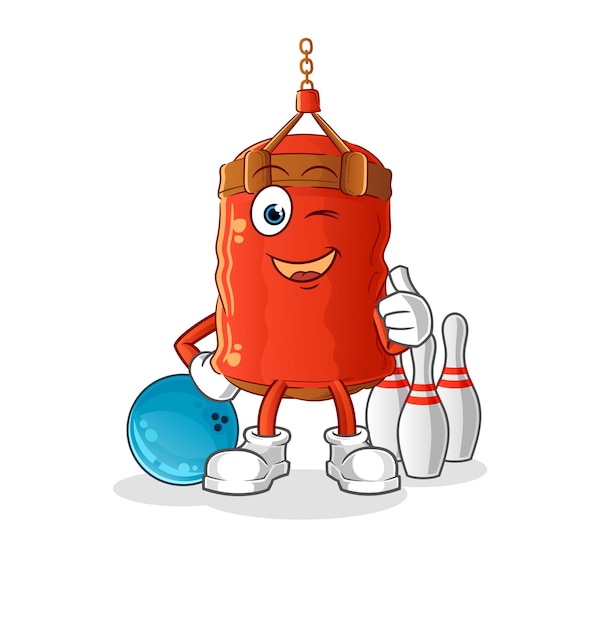 Boxsack spielen bowling illustration charakter vektor