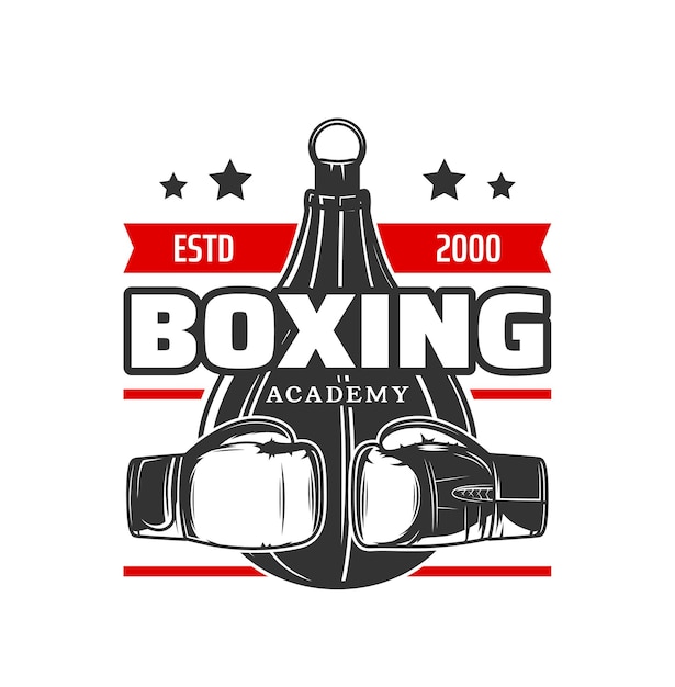 Boxsport-ikone, boxerhandschuhe und boxsack