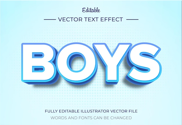BOYS 3D-Text-Effekt für Plakate, Flyer und soziale Medien