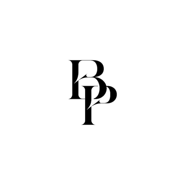 BP-Monogramm-Logo-Design, Buchstabe, Text, Name, Symbol, monochromes Logo, Alphabet-Zeichen, einfaches Logo