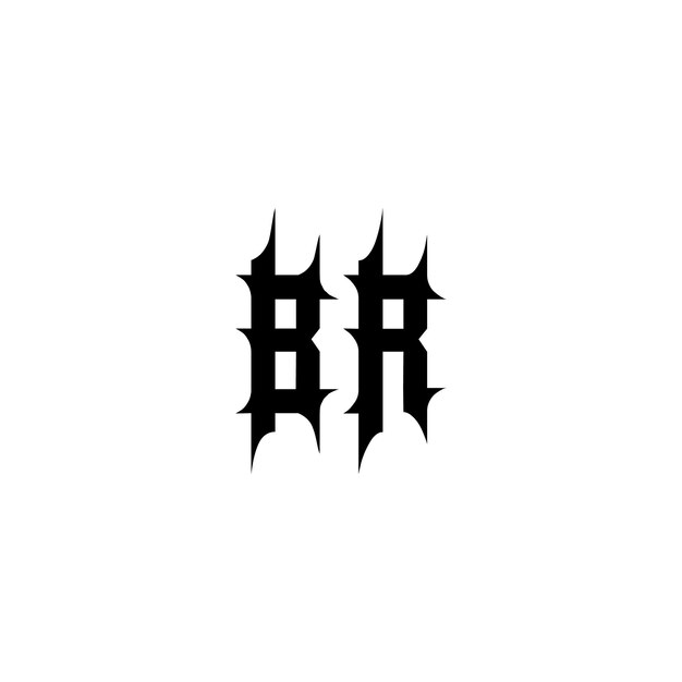 BR-Monogramm-Logo-Design, Buchstabe, Text, Name, Symbol, monochromes Logo, Alphabet-Zeichen, einfaches Logo