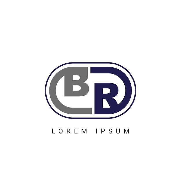 Vektor br- oder rb-letter-logo-design mit einem creative cut letter initial logo-design