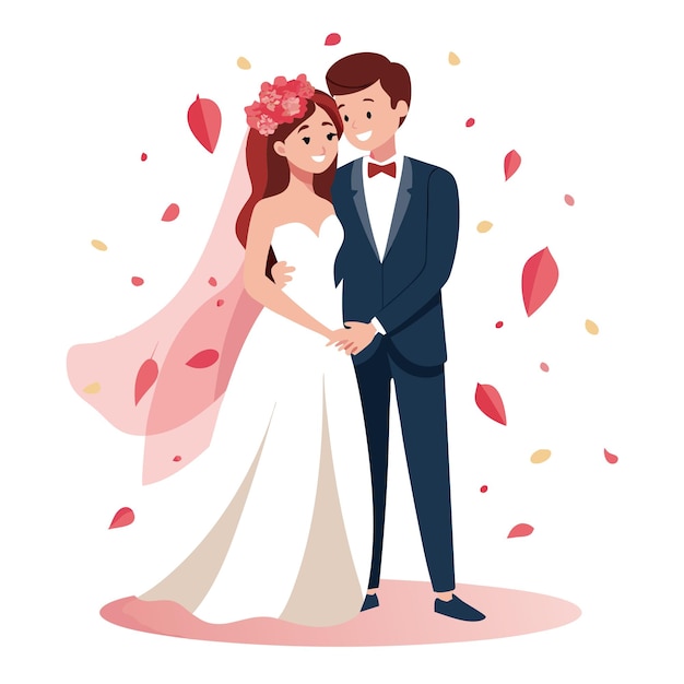 Bräutigam und Brauttag Fotografie Vektor Illustration Konzept