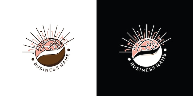 Brain coffee logo-ideen. inspirierendes logo-design.