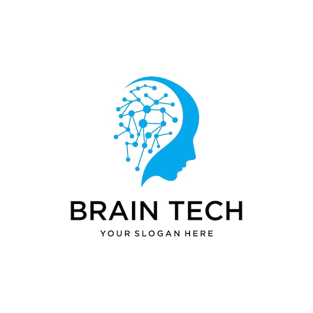 Brain tech moderner kreativer logo-design-vektor