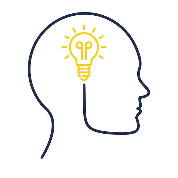 Vektor brainstorming-symbol für kreative ideen