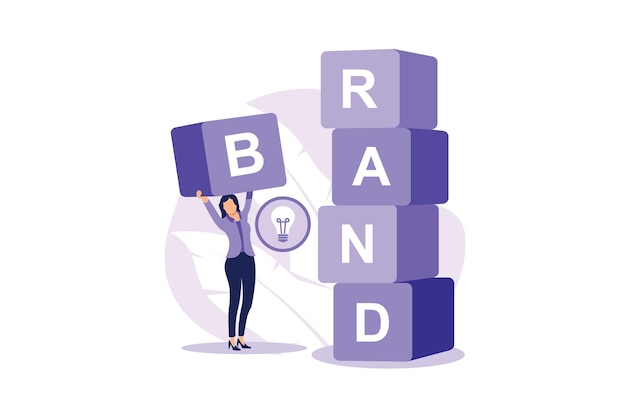 Brand building flache moderne designillustration