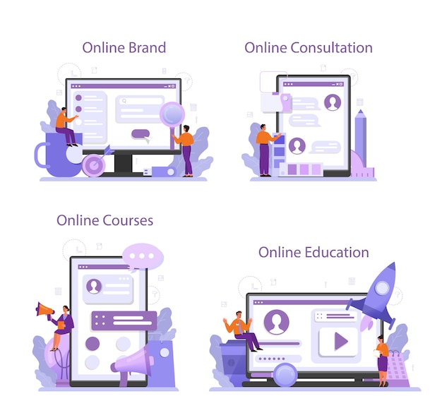 Brand Manager Online-Service oder Plattform-Set.