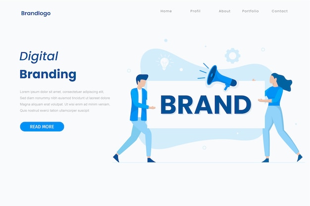 Vektor branding illustration landing page konzept