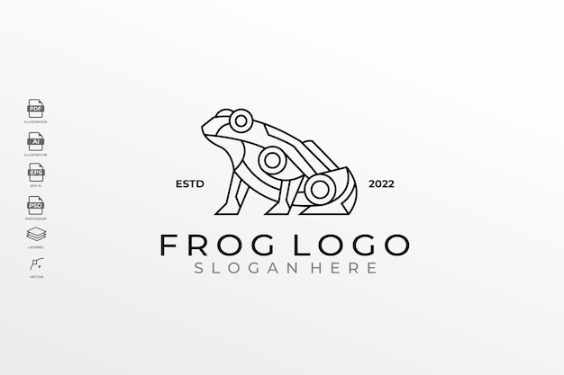 Brandneues design lineart frosch logo tattoo illustration