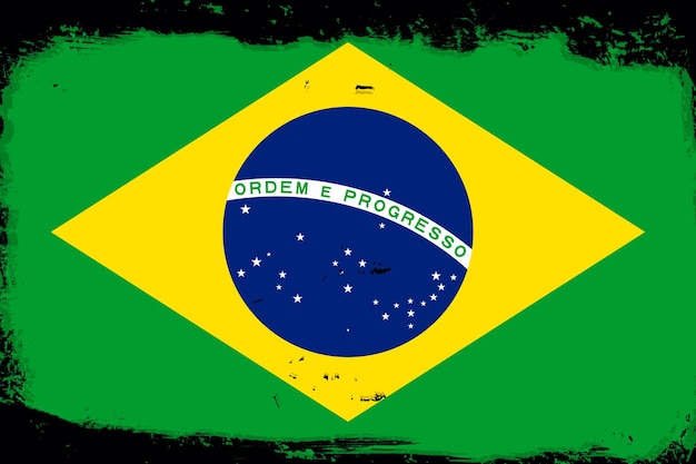 Brasilianische Flagge mit Grunge-Pinsel