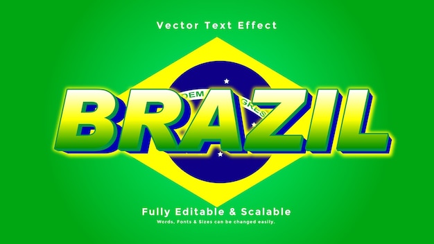Brasilien 3D-Texteffekt kostenloser Vektor