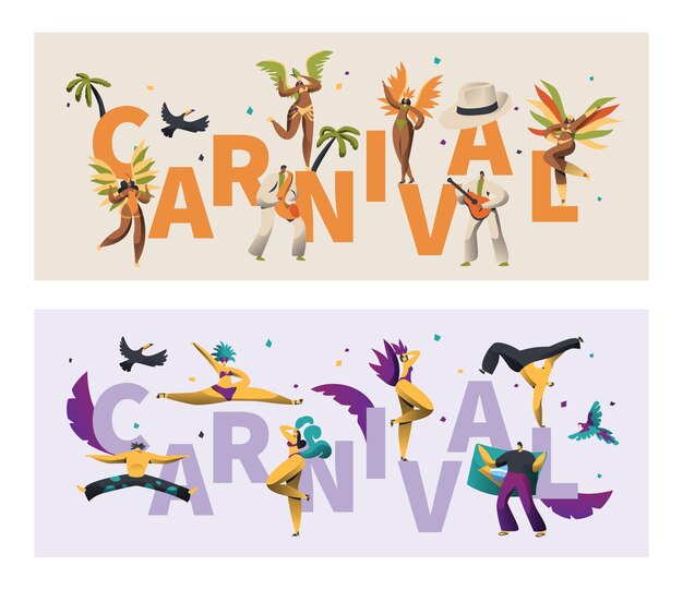 Brasilien feder kostüm karneval banner set.