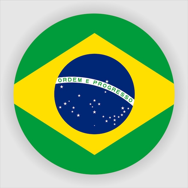 Brasilien flache abgerundete flaggensymbol