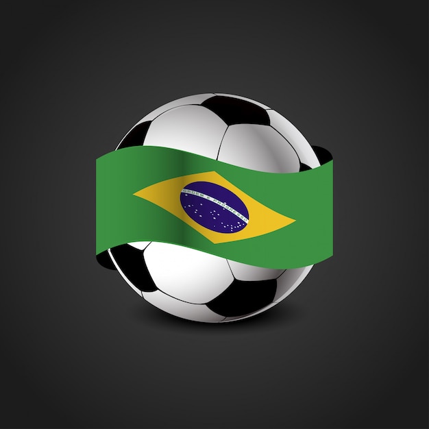 Brasilien Flagge Design mit Fußball