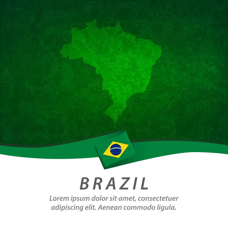 Vektor brasilien flagge mit zentraler karte