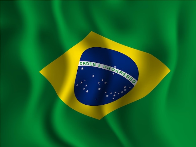 Brasilien-Flagge wellenförmiger Stil für Unabhängigkeitstag 7. September