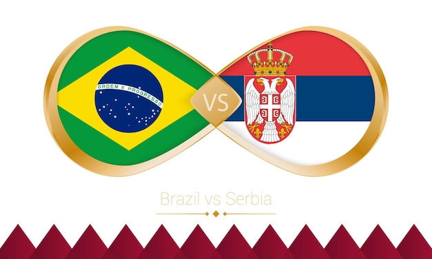 Brasilien gegen serbien goldene ikone für das fußballspiel 2022
