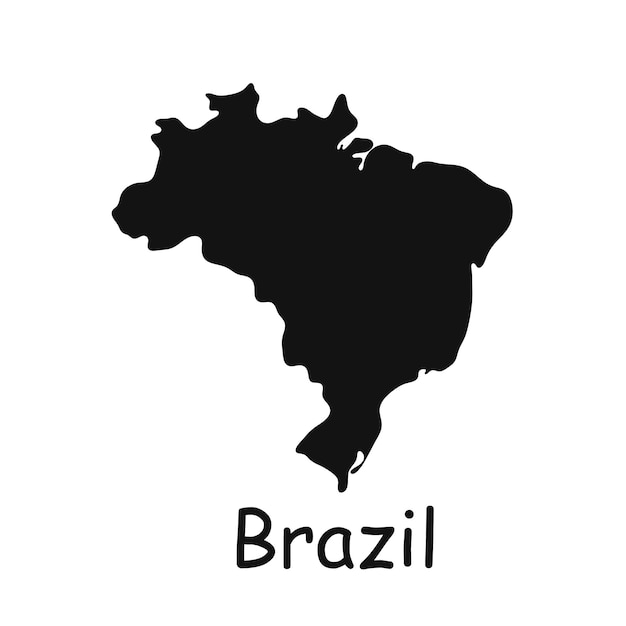 Vektor brasilien kartensymbol isoliert auf weißem hintergrund vektor-illustration
