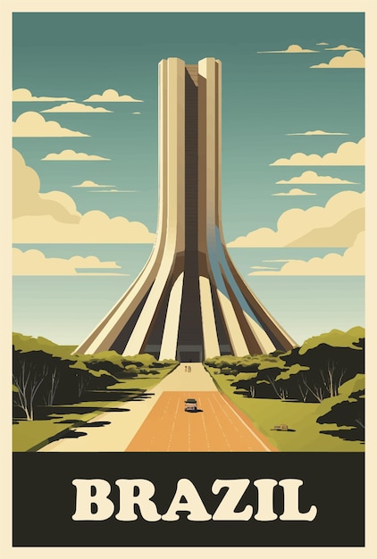 Vektor brasilien retro-poster