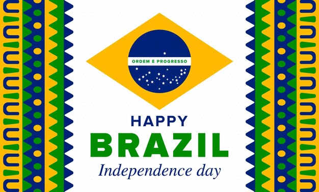Vektor brasilien-unabhängigkeitstag fröhlicher nationalfeiertag, freiheitstag, brasilien-flagge, brasilianisches vektordesign