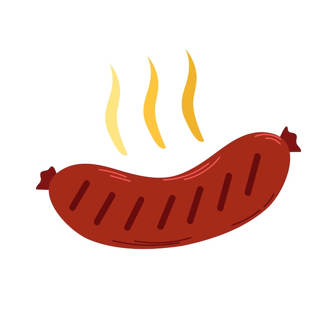 Bratwurst-Icon-Clipart-Avatar-Logotyp-Isolierte Vektorillustration