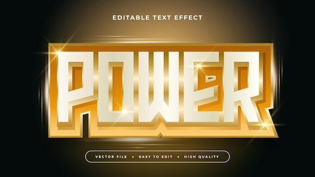Braun-Orange-Weiß-Power 3D-Editierbare Text-Effekt-Schriftart