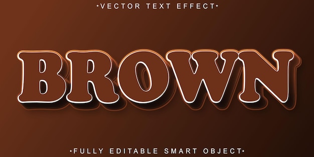 Braune Farbvektor vollständig bearbeitbare Smart Object Text-Effekt