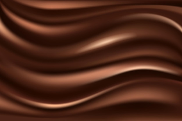 Vektor brauner schokoladenwellenhintergrund vektor glatt, reichhaltig und verwöhnend eine dekadente mischung aus tiefen kakaotönen, die in anmutigen wellen wirbeln. kakaotextur, die einen luxuriösen und verführerischen visuellen genuss schafft