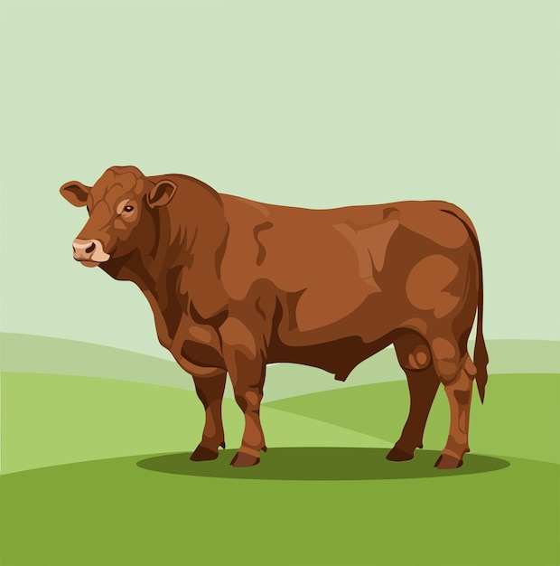 Brauner Stier auf einem Feld