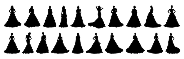 Braut hochzeit silhouette andere packung frau kleid silhouetten