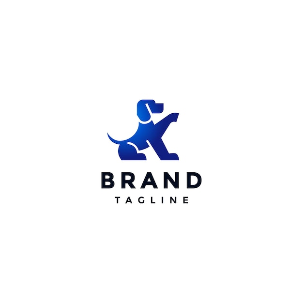 Brave guard dog logo design der hund sitzt mit der wachhaltung logo design