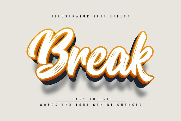 Break - illustrator bearbeitbarer texteffekt