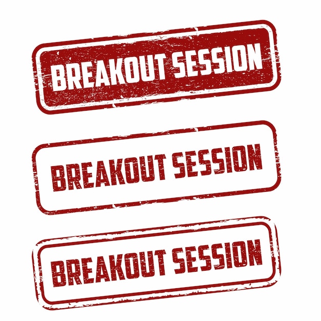 Vektor breakout-session-grunge-stempel auf weißem hintergrund-vektor-illustration