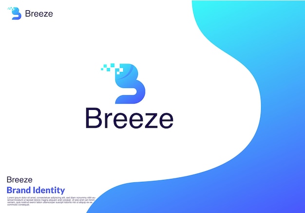 Breeze-Logo-Design mit minimaler Technologie