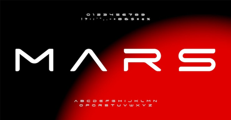 Vektor breites abgerundetes alphabet geometrische weichere buchstaben minimalistische futuristische schriftart für weltraumreisen