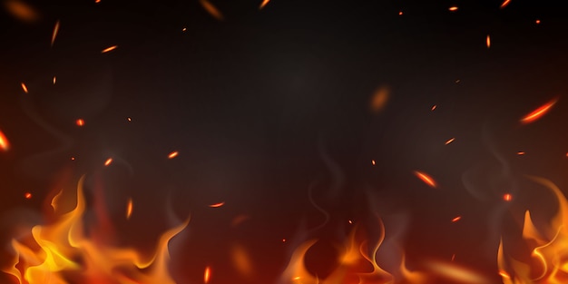 Brennende glühende Funken realistische Feuerflammen