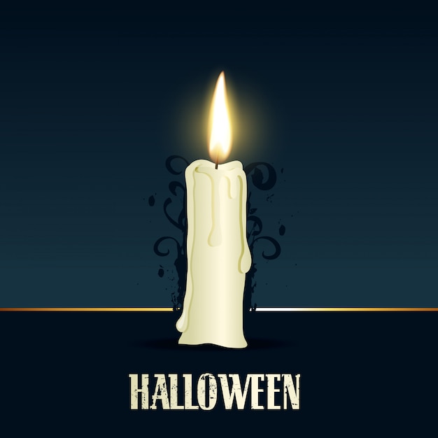 Vektor brennende kerze design für halloween