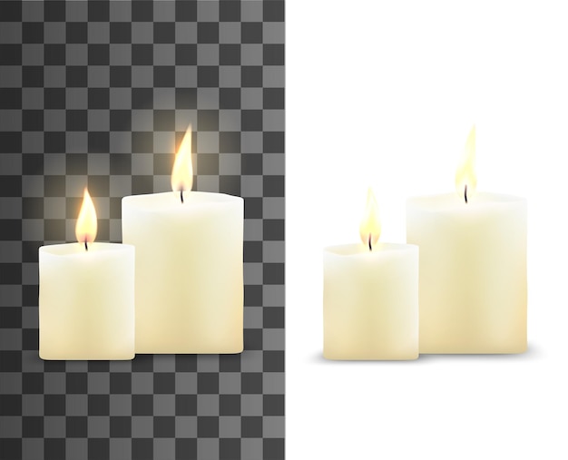 Brennende Wachskerzen mit heller Flamme