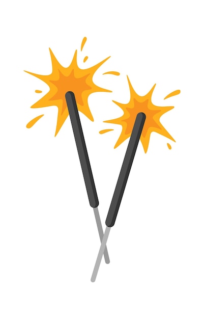 Brennende Wunderkerzen Party Celebration Element Vector Illustration